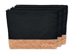 Pack of 3 GiftRetail MO9817 - PORTO BAG Eco-Friendly Cork & Cotton Cosmetic Travel Bag
