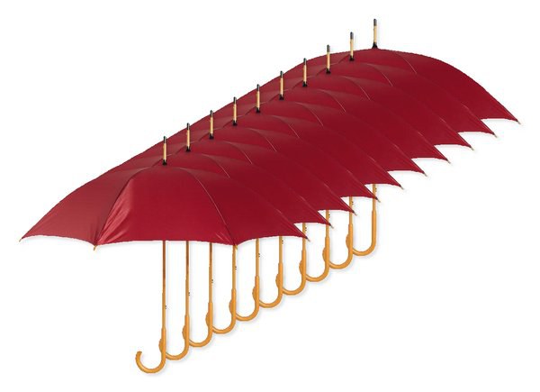 Pack de 10 GiftRetail KC5132 - CALA Parapluie avec poignée en bois