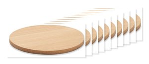 Pack de 10 GiftRetail MO6602 - BAYIN Sous-verre rond en bambou
