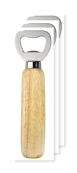 Pack de 30 Goya 38042 - Ouvre-bouteille en acier inoxydable avec manche en bois OAK