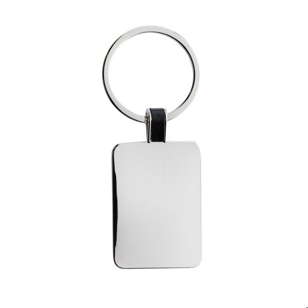 Porte-clés rectangulaire en alliage de zinc recyclé RCS