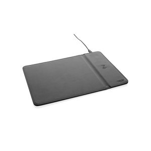 Swiss Peak P300.24 - Tapis de souris Swiss Peak avec chargeur sans fil 10 W en PU recyclé RCS