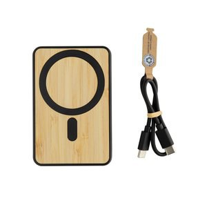 XD Collection P322.90 - Zen RCS rplastic 5000 mah 5W magnetic bamboo powerbank